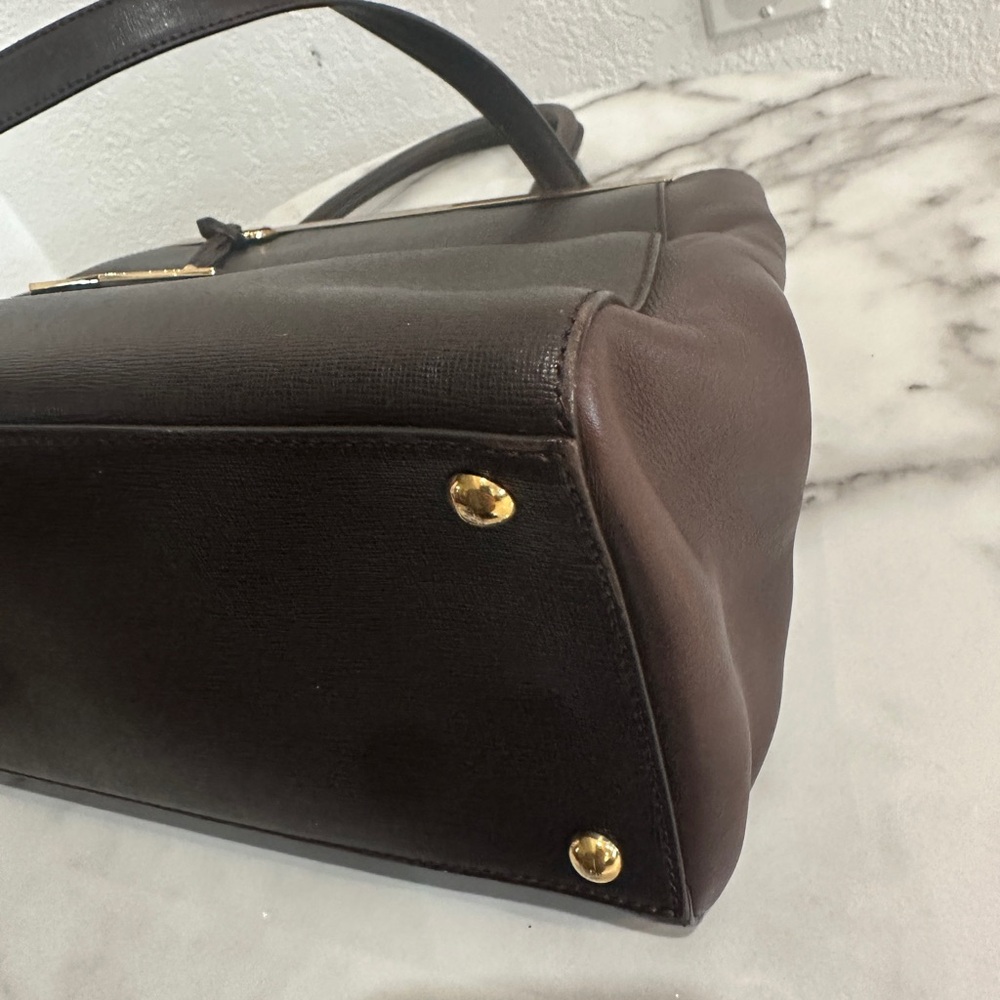 Fendi 2Jours Brown Leather Tote Bag – Authentic – Structured Work Bag - Picture 5 of 15